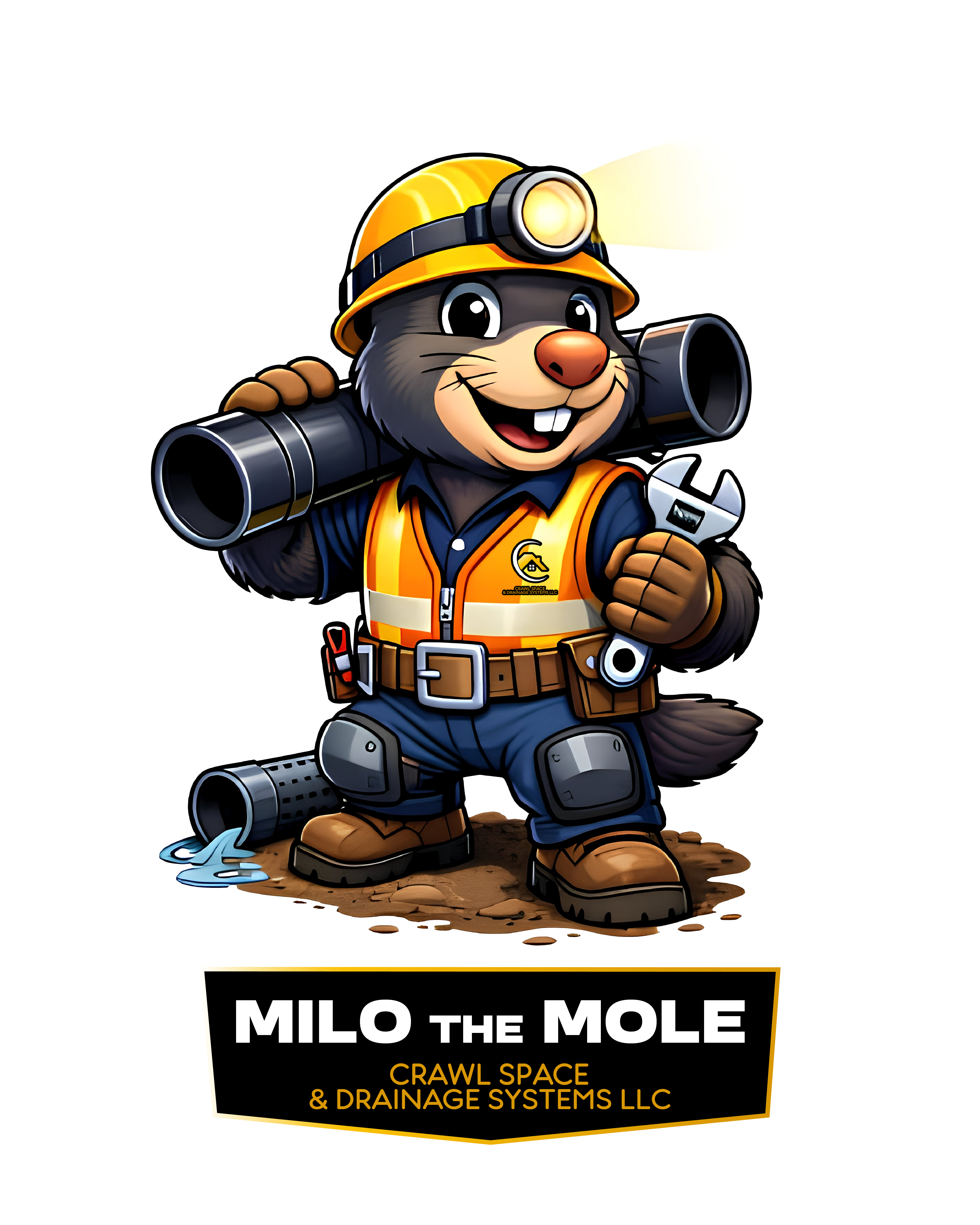 Milo the Mole - CRAWL SPACE & DRAINAGE SYSTEMS LLC Mascot